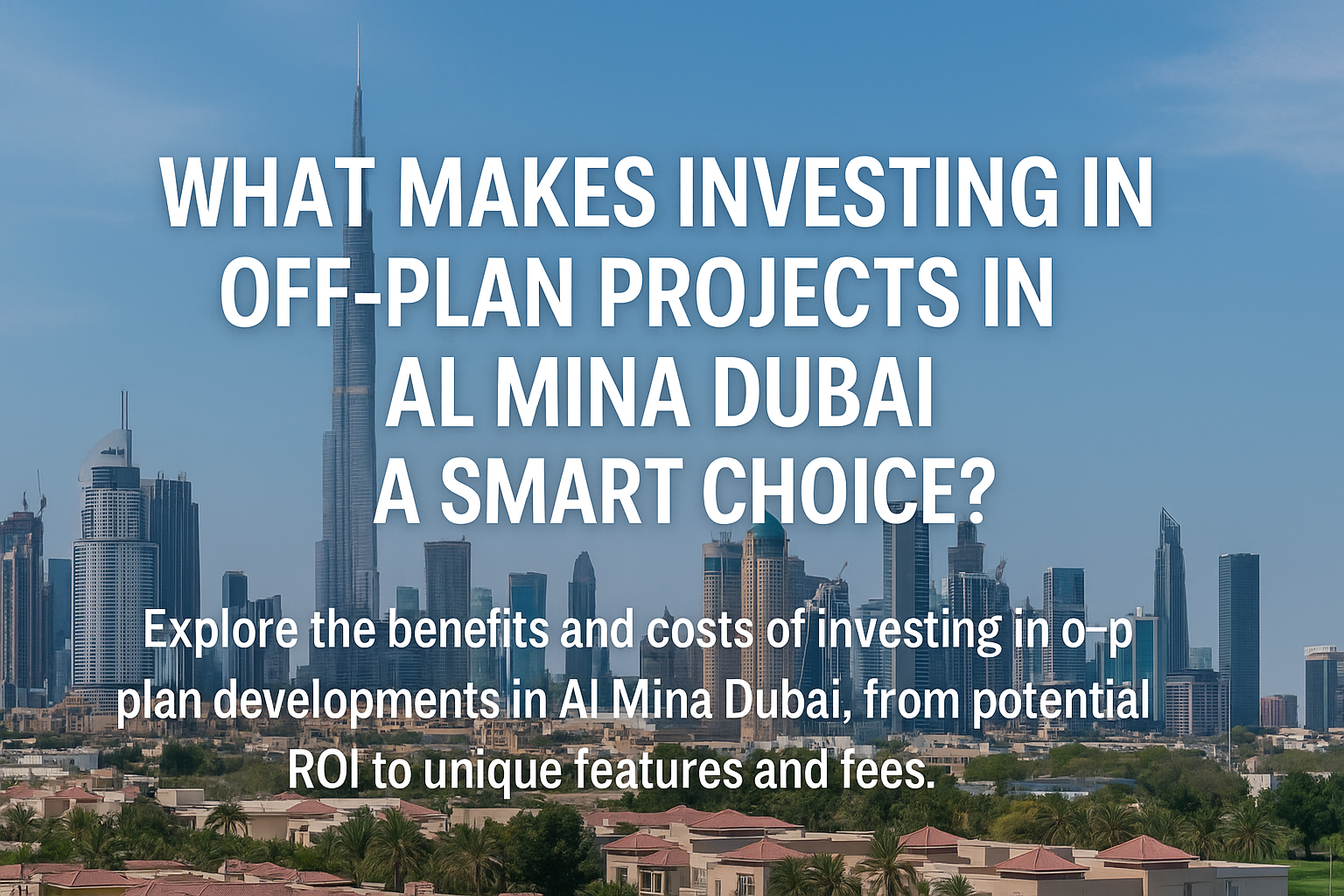 What Makes Investing in Off-Plan Projects in Al Mina Dubai a Smart Choice?